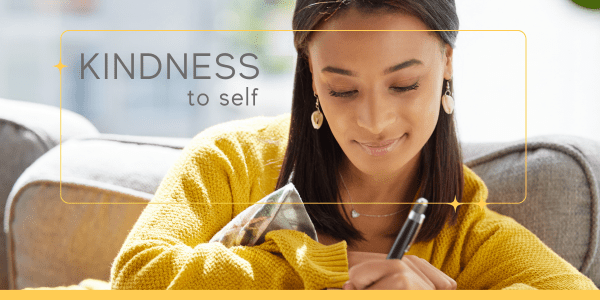 Woman journaling as part of authentic living exercises, tracking moments of self-abandonment to practice self-kindness and growth.